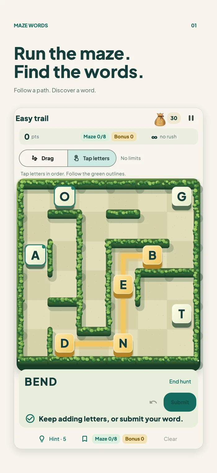 Maze Words app screenshot